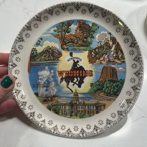 Vintage Wyoming Souvenir Plate